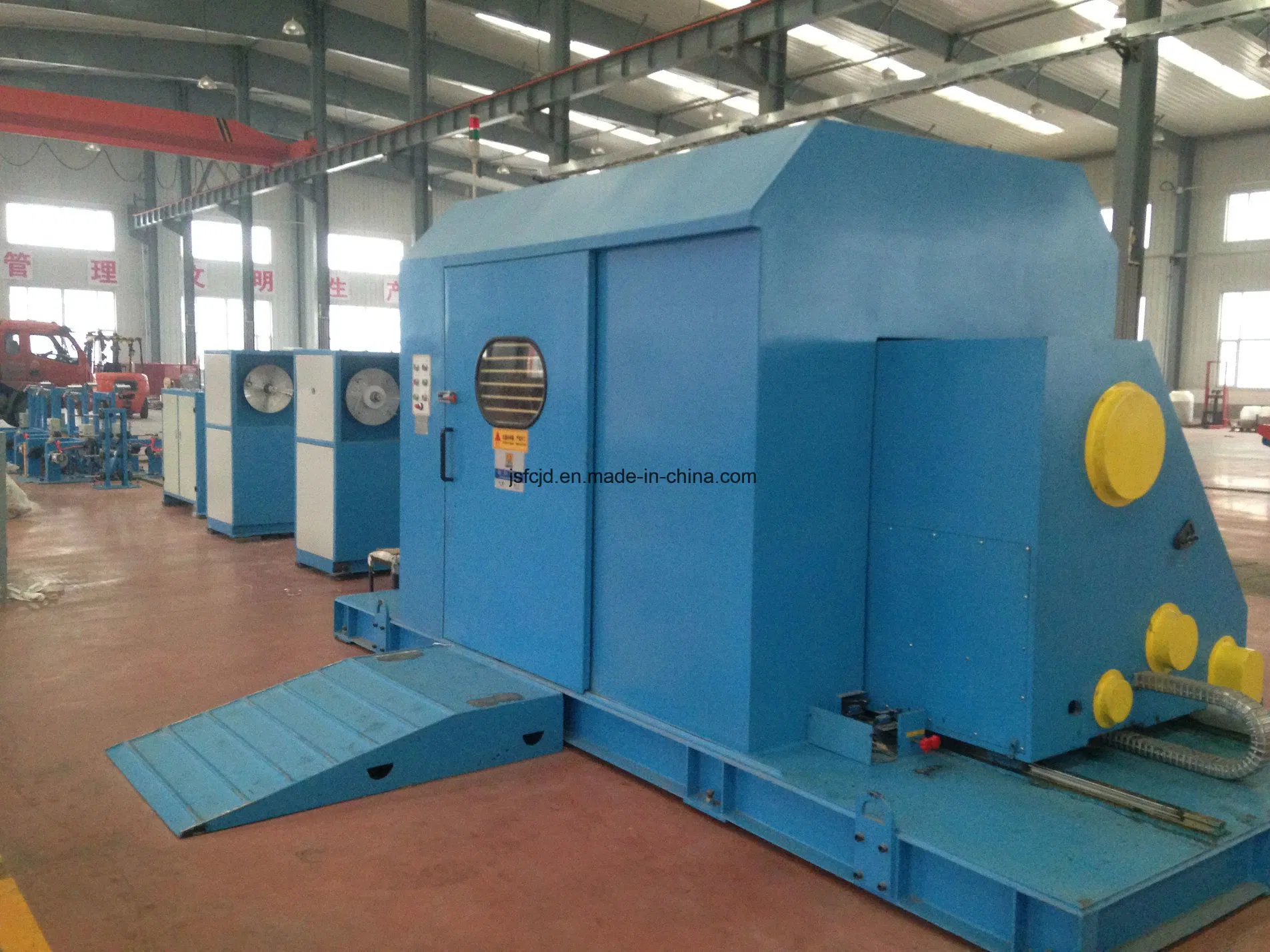 Sky Blue 3PCS Core Wire / Cable Braiding Bunching Buncher Stranding Machine with 700rpm Stable Rotation Extrusion Line Annealing Tinning Machine