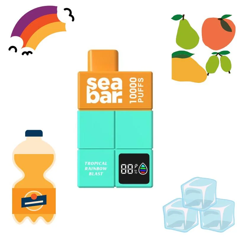 Seabar 10kpuffs 2/5% nicotine Prix de gros Vape jetable E CIG jetable Système de pod évaporateur USB Vape Mini E-cigarette