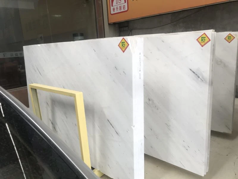 Natural Polished White Marble Slab Stone Products with Grey Grain