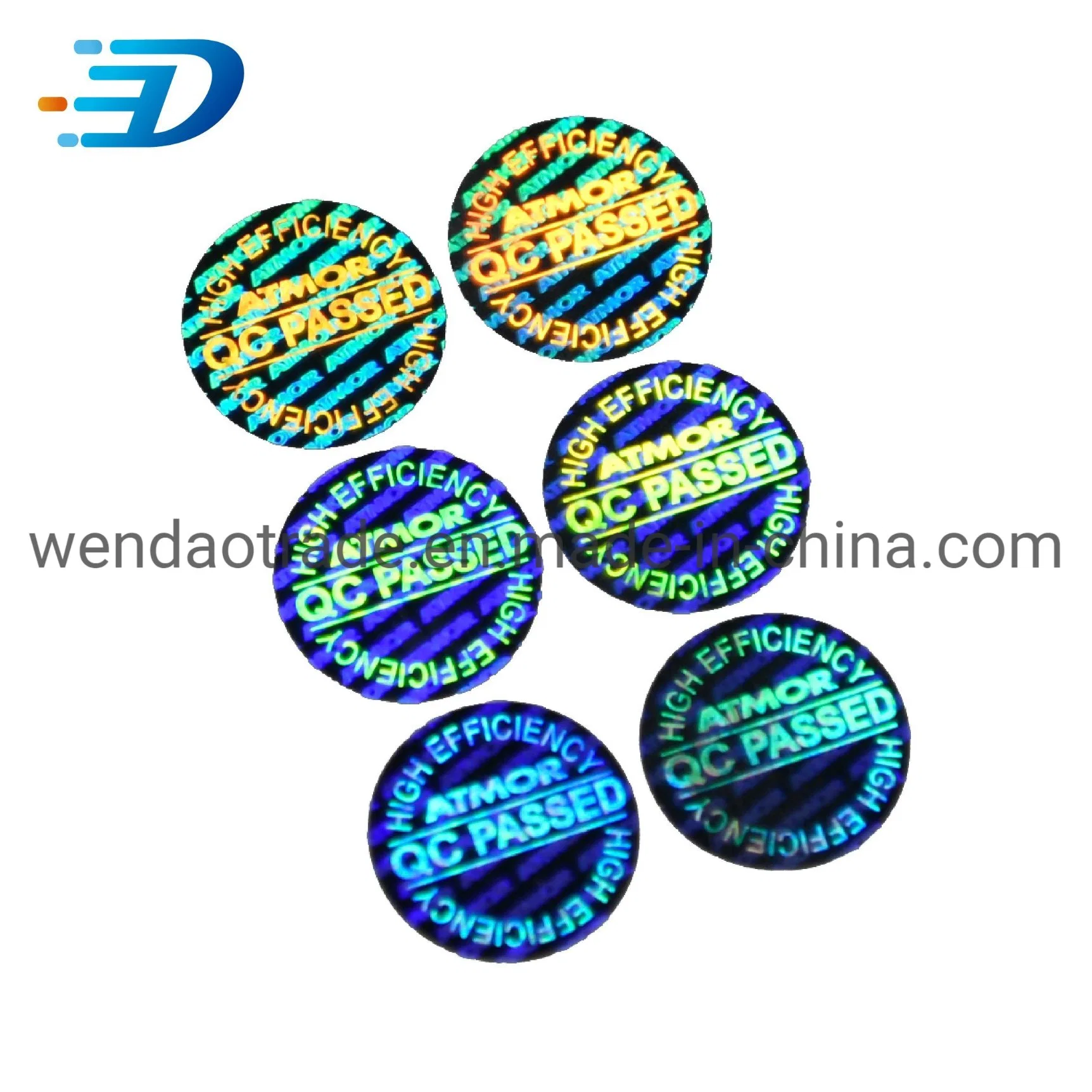 Waterproof Private Logo Printed Rainbow Reflective Glitter Custom Hologram Holographic Sticker