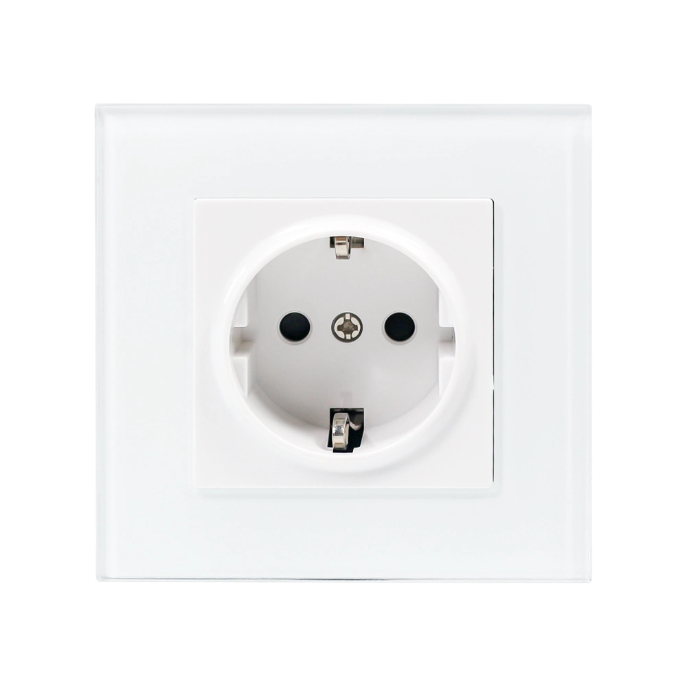 CE RoHS EMC Certificated German Socket Electrical Socket with Type a+C /a+a Glass Plate Socket