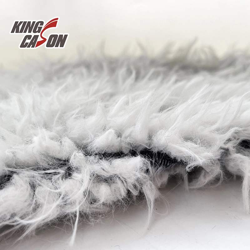 Kingcason New Design Plain Long Pile Plush Fleece Fabric