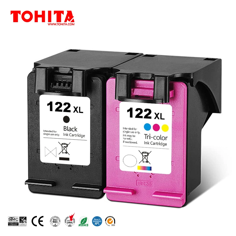 Cartucho de tinta para impressora HP Deskjet 1000 1010 1011 1012 1015 1050 1051 1055 1056 122XL Tohita