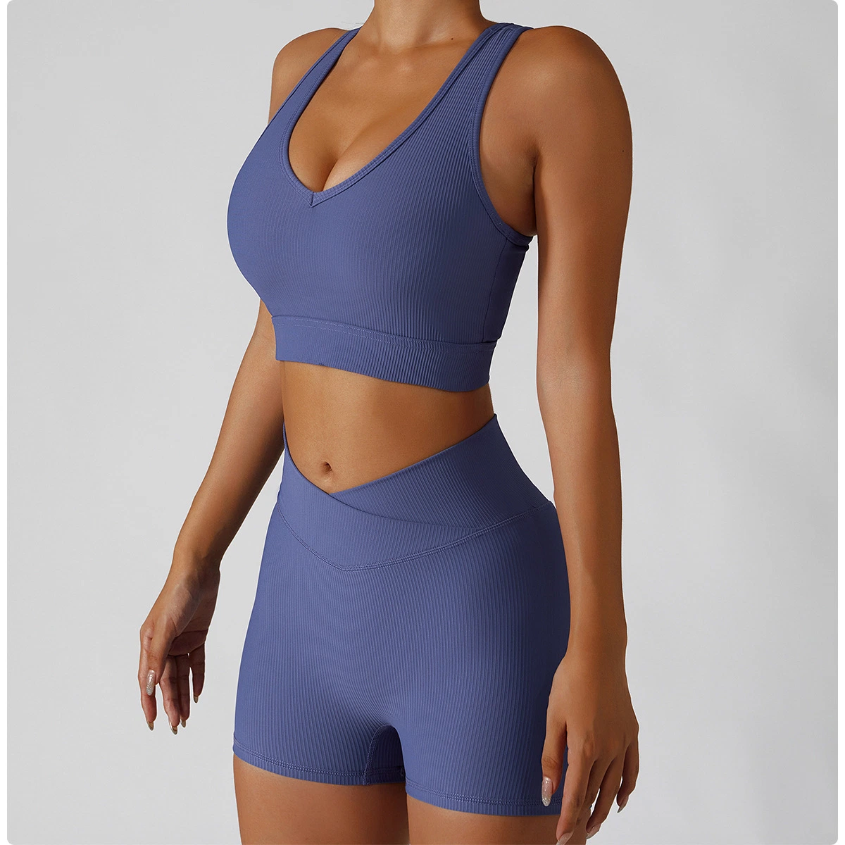 Os PCS de 2 Mulheres Sport Suit Ginástica Sexy Bra Shorts perfeita execução de exercícios de vestuário de desporto de desgaste de ginásio Conjunto Ioga Desgaste de ioga