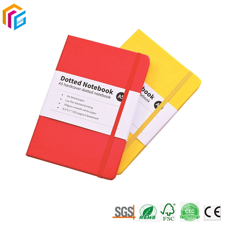 Impressão personalizada 100G 120g papel de madeira páginas interiores Notebook com capa dura de banda elástica PU cobrir oficial