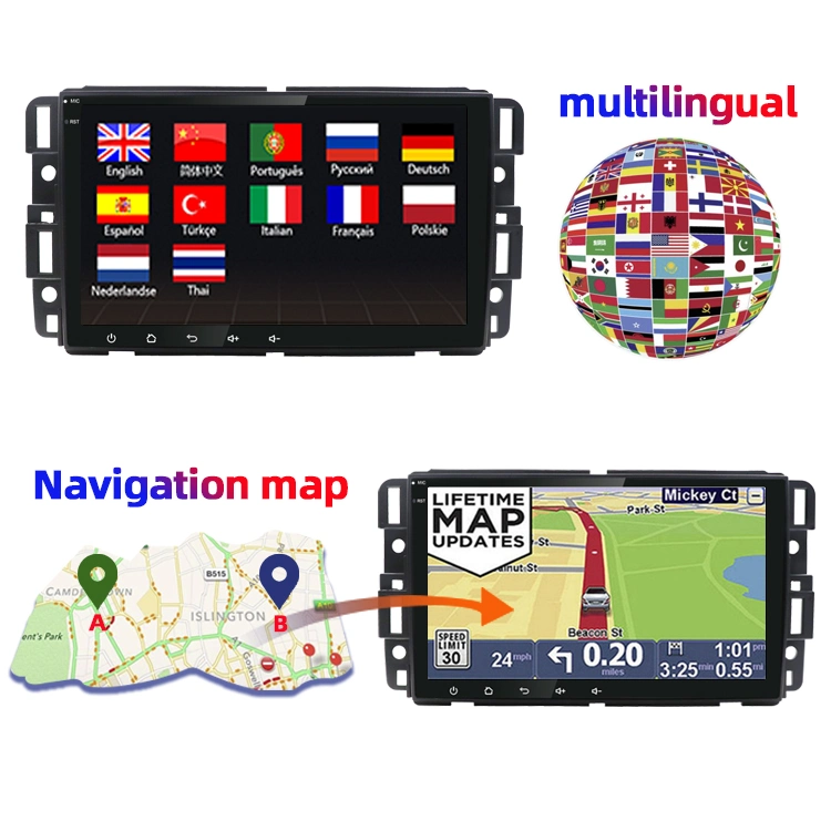 Factory Supply 8 Inch 1GB RAM 16GB ROM Capacitive Full Touch Screen Car Radio 2DIN GPS Android Multimedia System Radio Auto