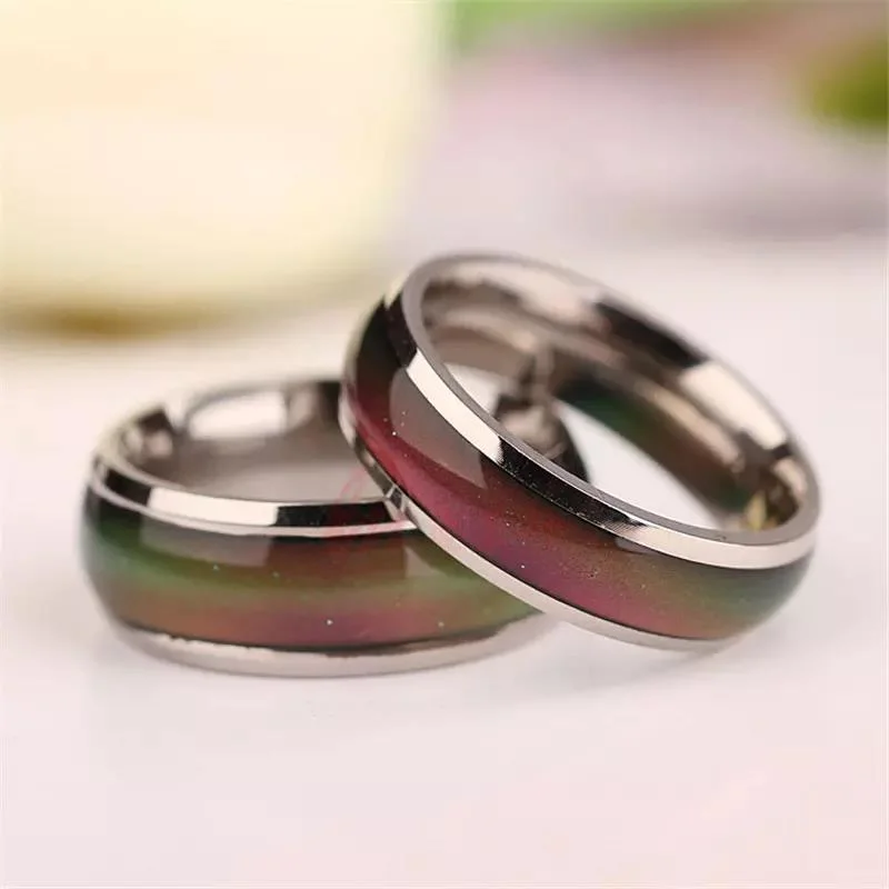 High quality/High cost performance  Water Proof Stainless Steel Temperature Mood Ring