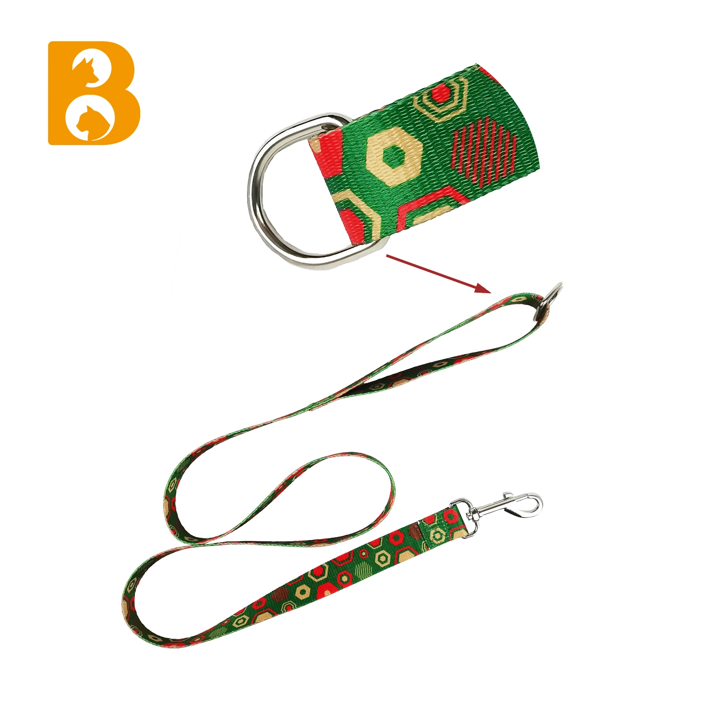 OEM Fabrik Customized bunte Druck Walking passende Hundehalsband mit Pet-Leine