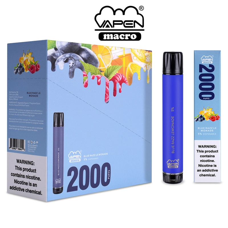 Humo Extra desechable VAPE 2000puffs sabores de fruta al por mayor E Lux Precio Mini cigarrillos electrónicos