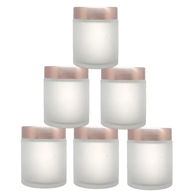 50ml Empty Cosmetic Packaging Face Cream Containers White Frosted Glass Cosmetic Jars