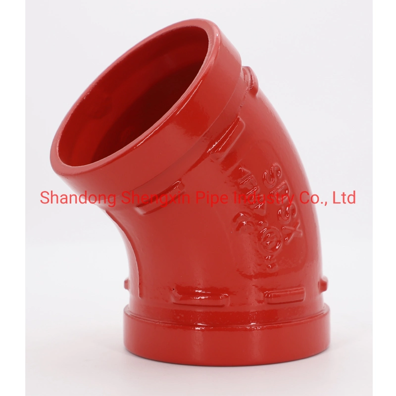 Ductile Iron Grooved Fitting/ Elbow FM, UL, CE for Fire Protection Red