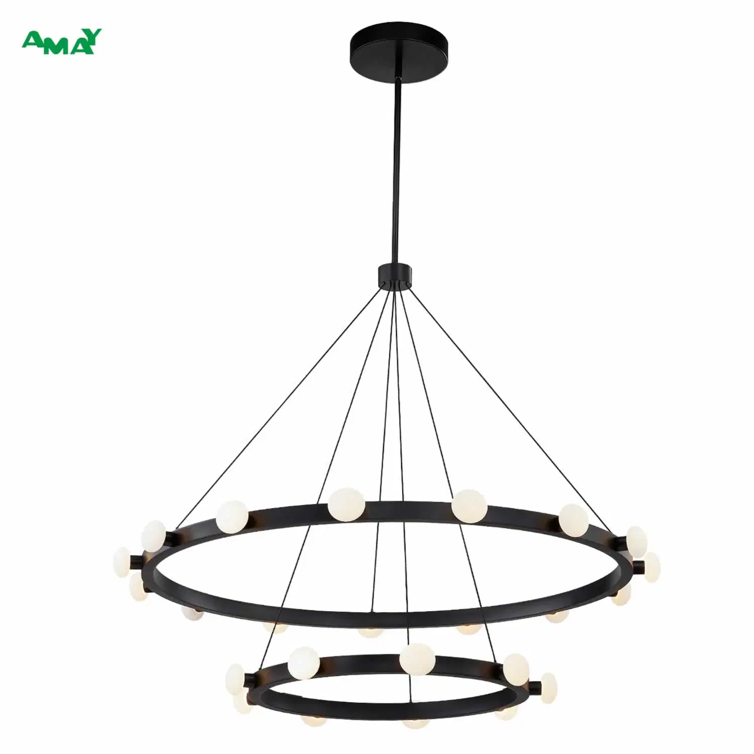 Hollywood Style Two Tiers Glass Simple Home Decotration Hanging Pendant Lamp