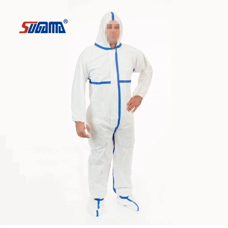 Anti-virus de l'isolement de la sécurité stériles PP PE s'adapter à des vêtements de protection avec couvercle du caisson de nettoyage
