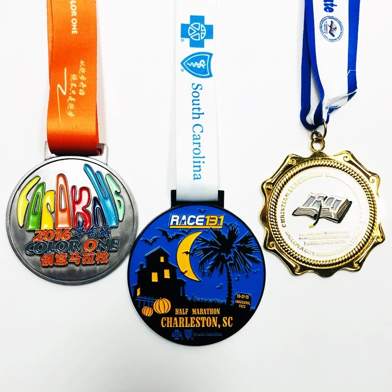 Chinese Manufacturer Jianxin Crafts Wholesale/Supplier Custom Sports Music Fishing Music Pure Copper Metal Runningmedal