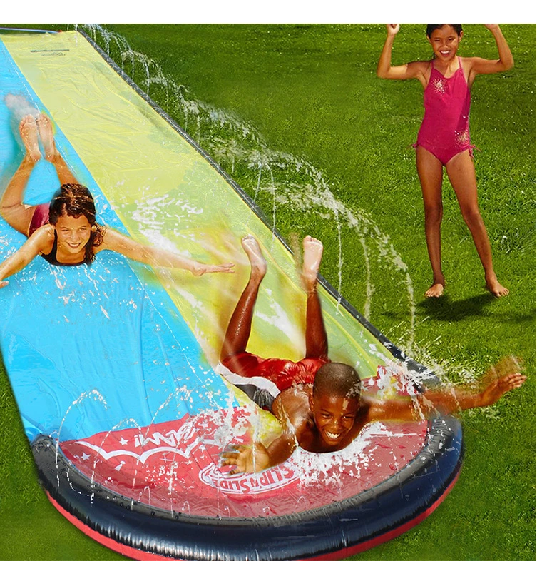 Juego de patio trasero de PVC doble Splash inflables toboganes para niños