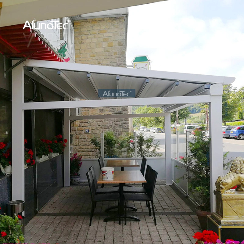 Restaurant Arches extérieures aluminium escamotable Canopy Pergola toit en terrasse Pavillon