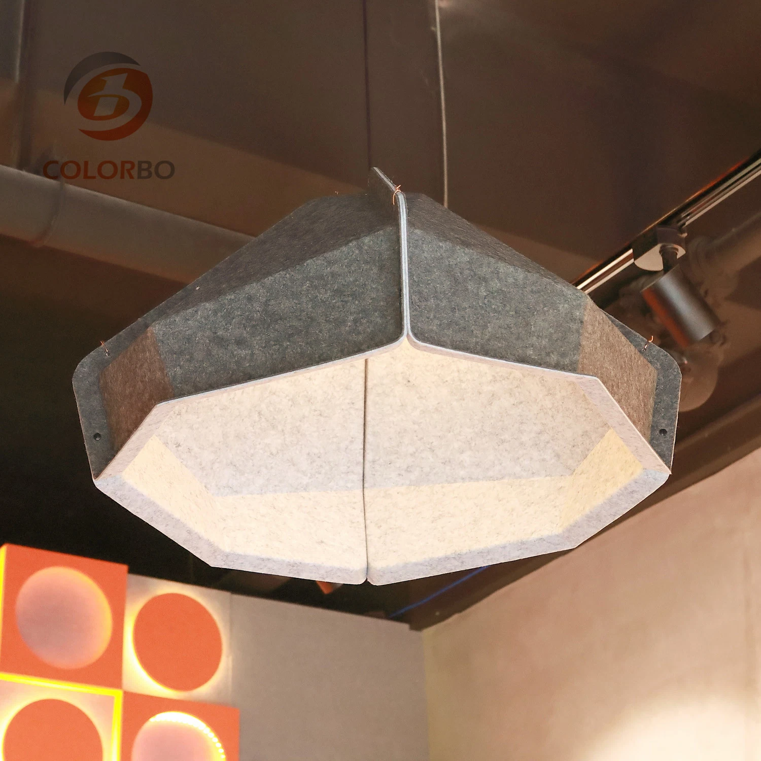 Fibra de poliéster ignífugo Lampshade sólido material acústico para el hogar Decoración de interiores