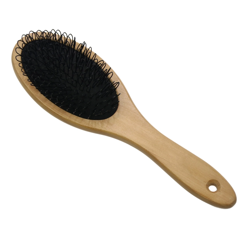 Top qualité boucle brille logo personnalisé professionnel en bois détacher les cheveux Brosse