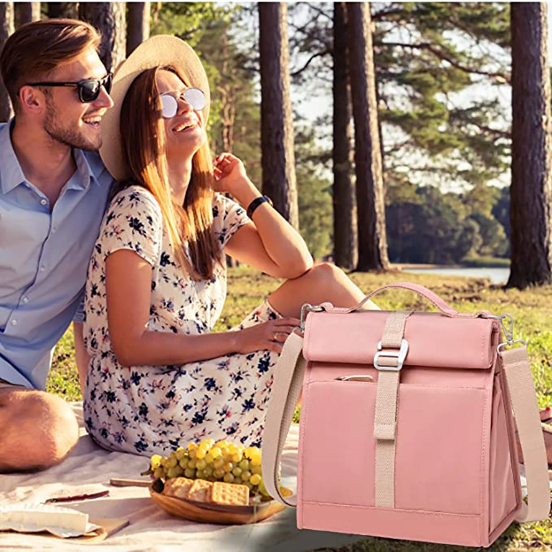 Small Portable Adjustable Outdoor Insulated Lunch Picnic Bag Box Women