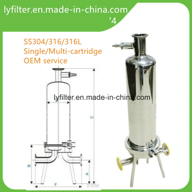 Cartridge Filter Housing Trinity Vessel Stainless Steel with Tri Clover Fitting