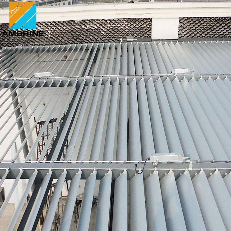 Outdoor Aluminum Motorized Sun Shade Aerofoil Louvers