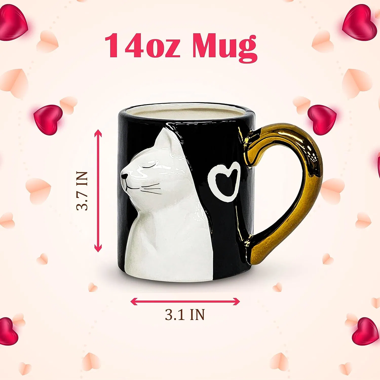 High quality/High cost performance  Kissing Cat Ceramic Couple Coffee Mug Set for Anniversary Wedding Gifts