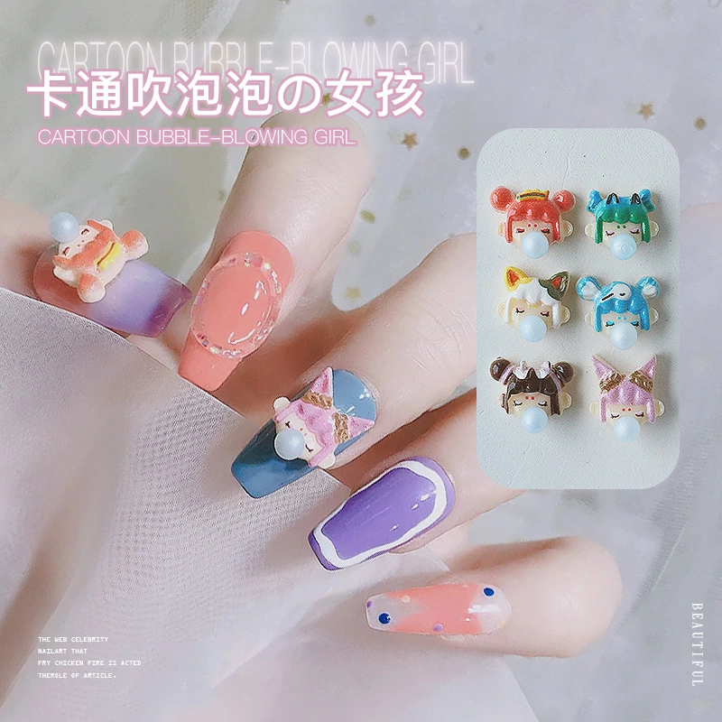 Décoration de nail 3D Nail Charms Art de nail Bubble Girls Design