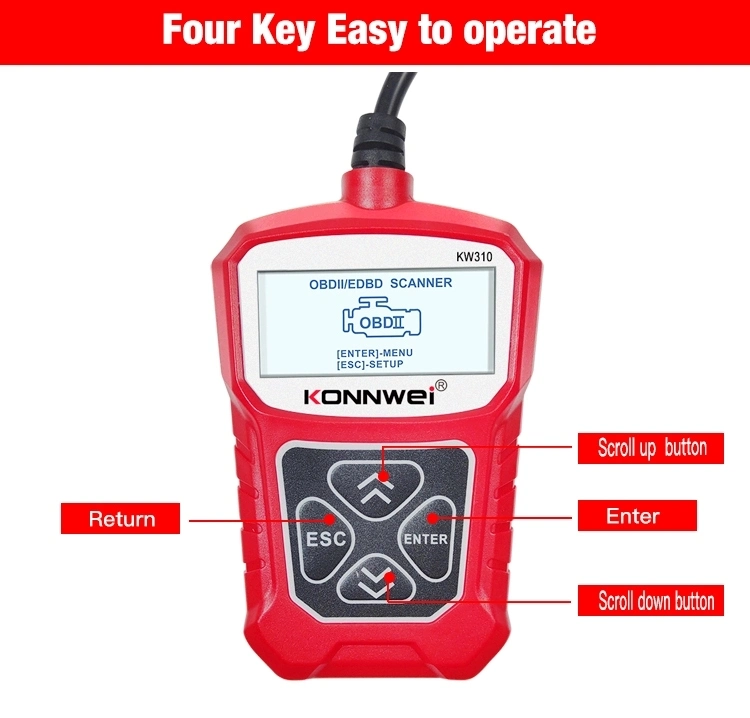 OBD2 Gw310 Universal 12V Semi Truck Diagnostic Tool Scanner with 7 Language