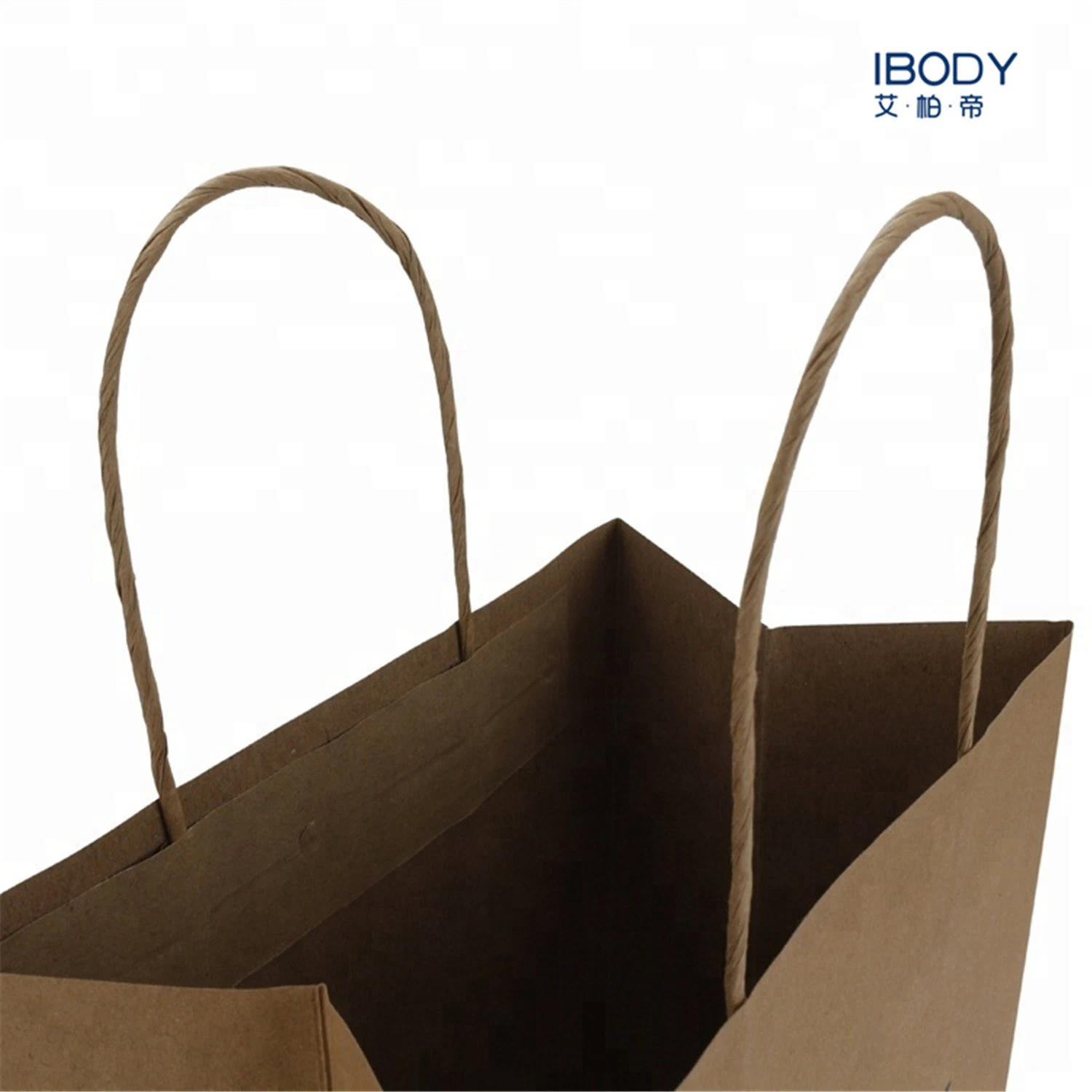 Wholesale Eco-Friendly Customized Logo Twisted Handle Brown Kraft Paper Shopping Bag for Shoes Packaging