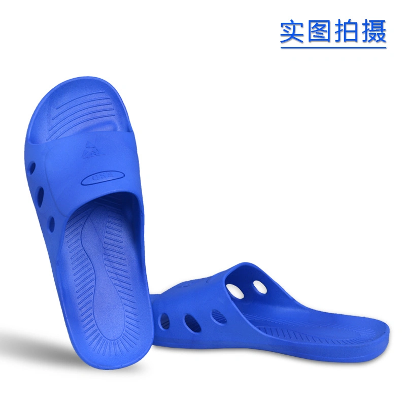 Listos para enviar de nuevo diseño unisex Non-Slip Azul Cleanroom Spu ESD Zapatilla de estilos de los ojos 6