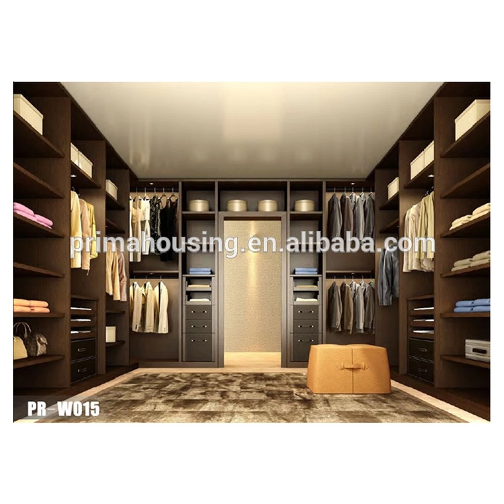 Customized Wooden Furniture Modern Walk in Closet Cabinets Systems Closet Wardrobe