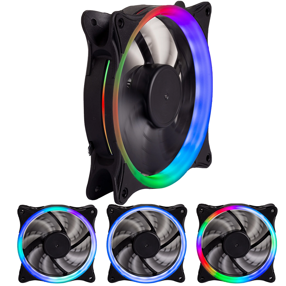 Brand New 12V DC Hydraulic Argb Computer Cooling Ventiladores PC OEM External Light Dual Ring RGB Effect 120mm PWM Case Fan Radiator