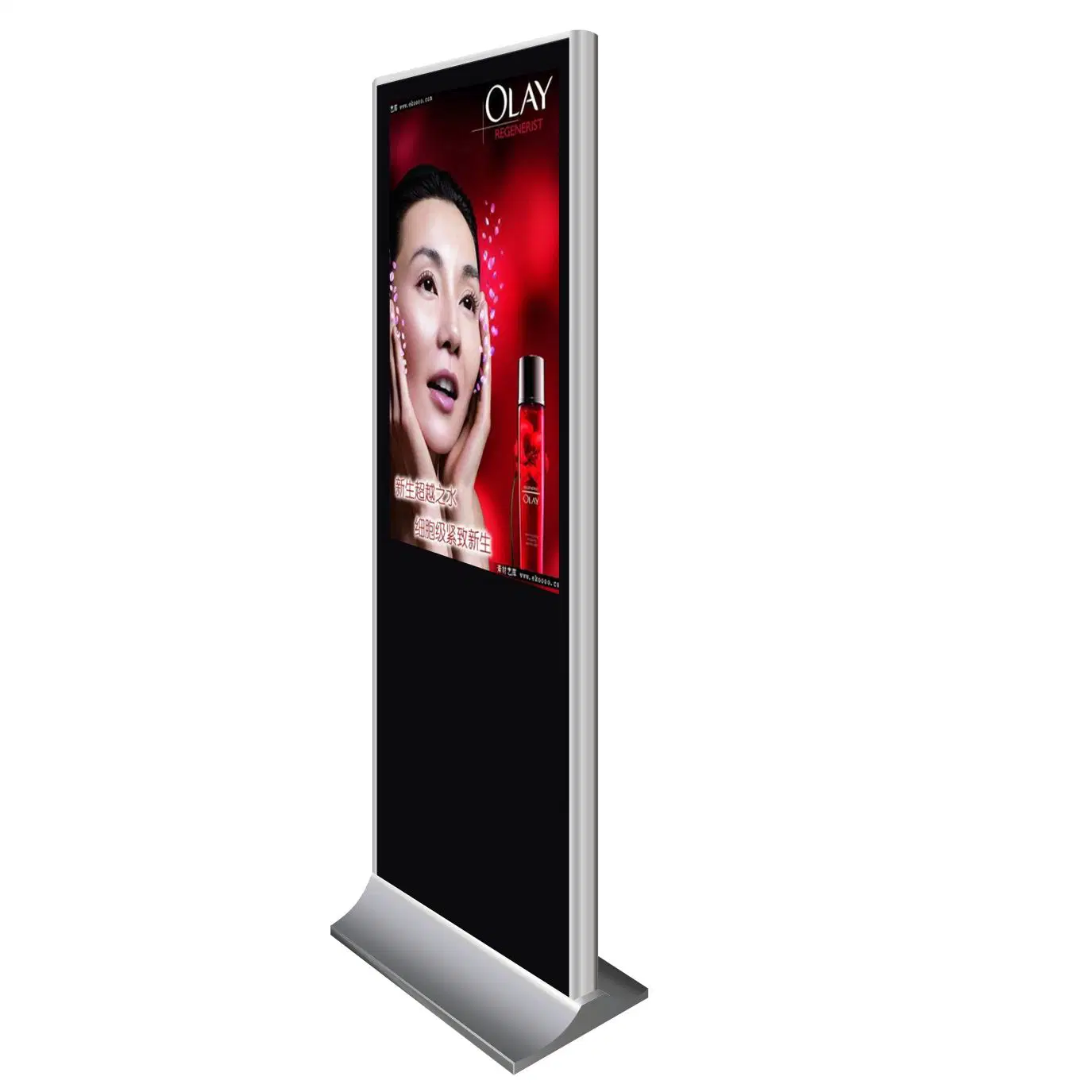 Totem d'affichage publicitaire interactif vertical sur pied avec écran LCD tactile TV pour la publicité.