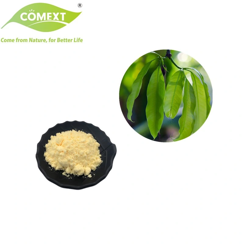 Comext mejor precio de la hoja del mango de hierbas naturales 45% de extracto en polvo para HPLC Mangiferina medicina