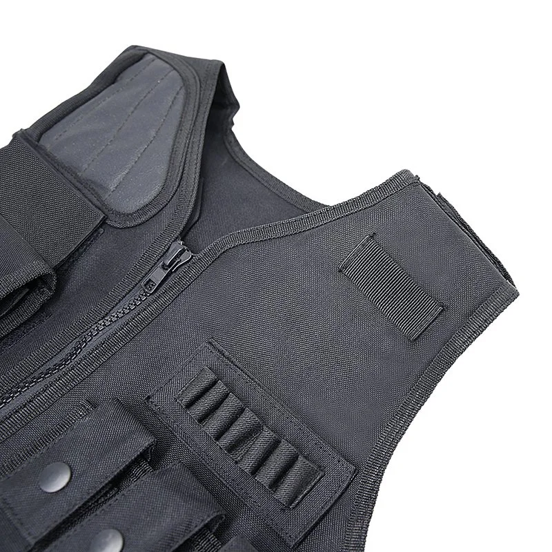 Double Safe Wholesale/Supplier Polyester Military Tactical Black Vest for Unisex