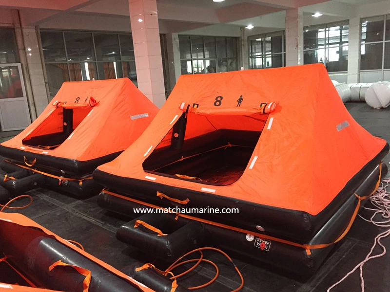 6 Men Solas Approval Throw Overboard Inflatable Life Raft