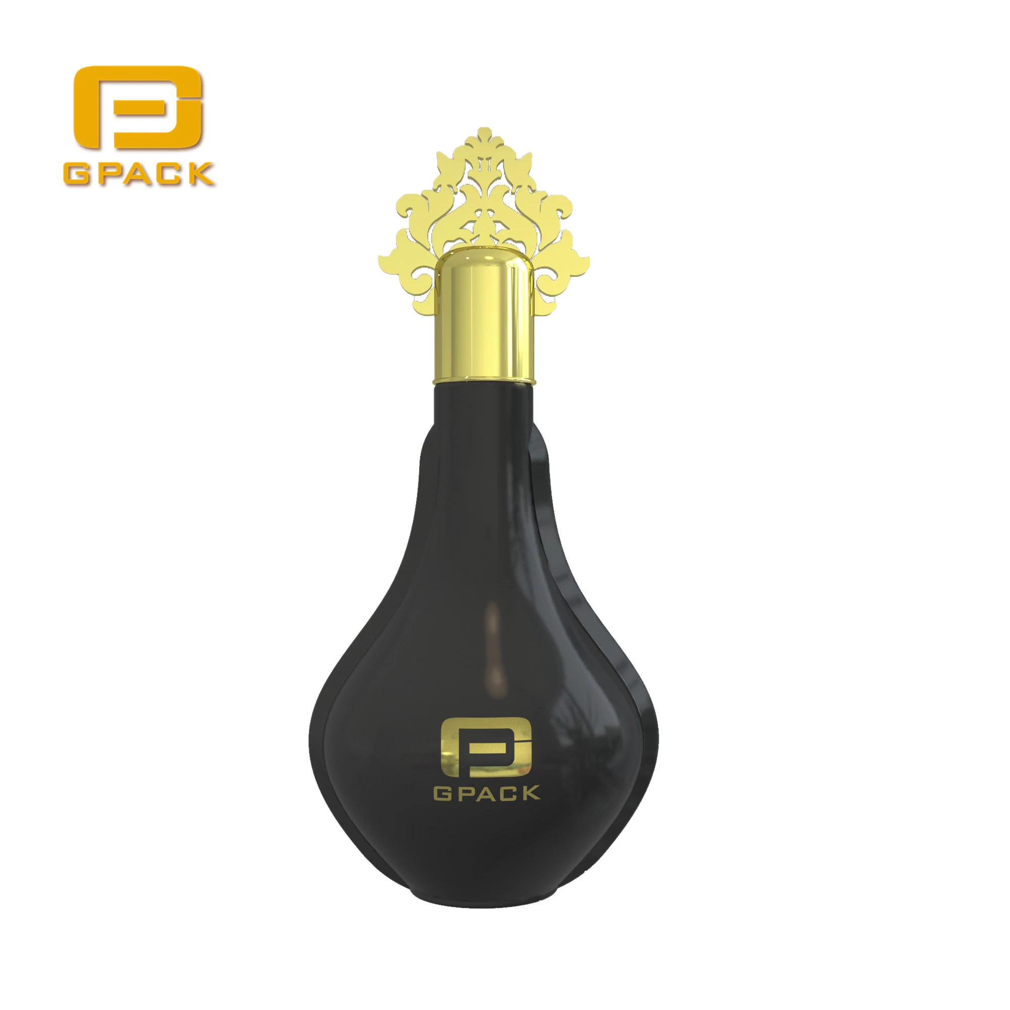 New Deisgn Unique Fashionable High End Perfume Bottle Golden Color Zamac Cap Plastic Cap Luxury Style Black Red 30ml 50ml 75ml 100ml Glass Perfume Bottle