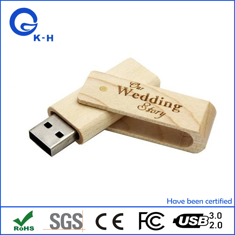 Disco de memória Flash USB Bamboo em madeira para Oferta Promocional de 16 GB 32 GB 64 GB