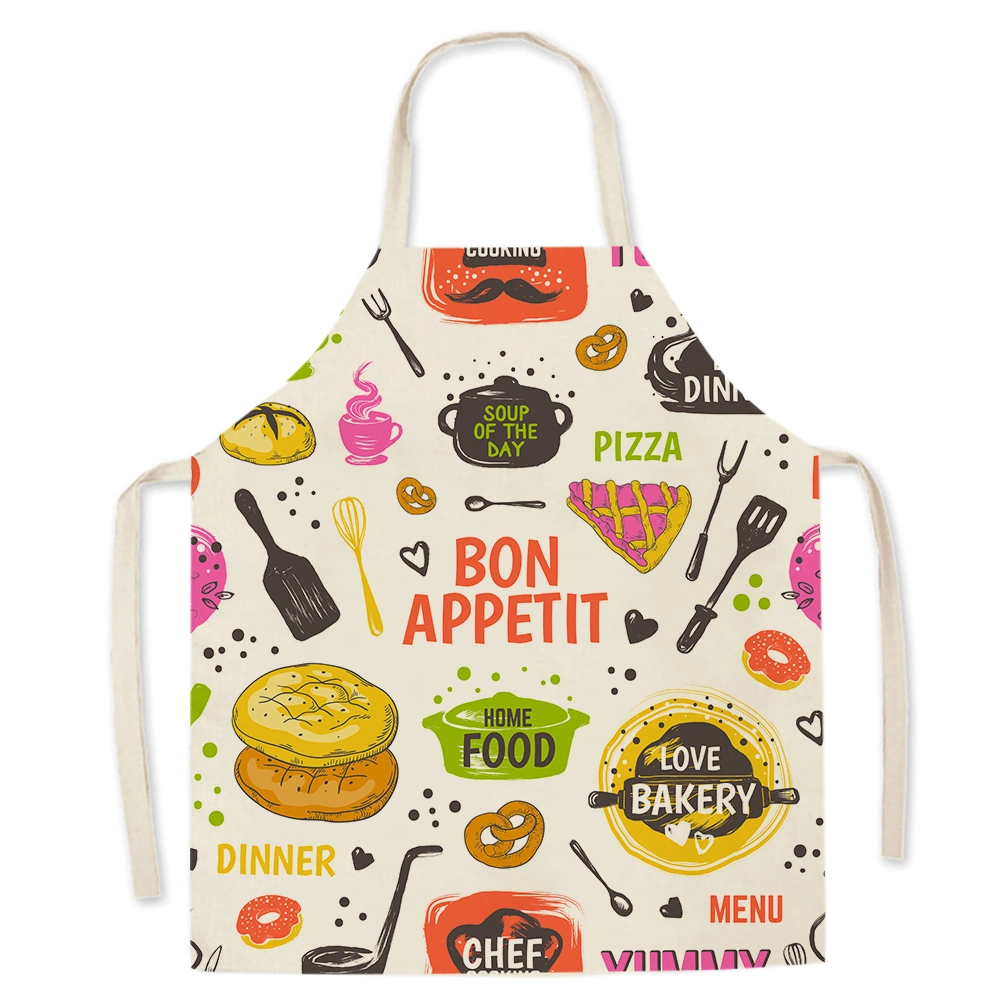 Letter Alphabet Kitchen Aprons for Women Cotton Linen Bibs