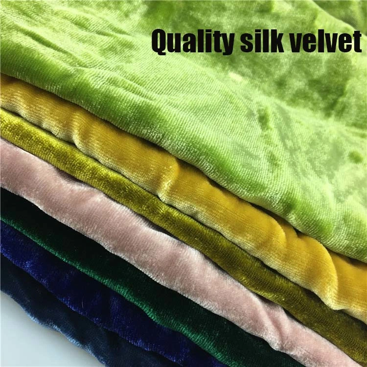 65111 High Quality Silk Fabric Velvet 18% Silk +82% Viscose 114cm 140cm