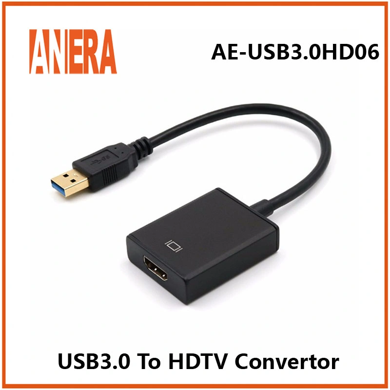 Anera Driver gratuitos de venda quente macho USB 3.0 para HDMI Conversor fêmea para cabo de vídeo do adaptador de vídeo do PC Laptop