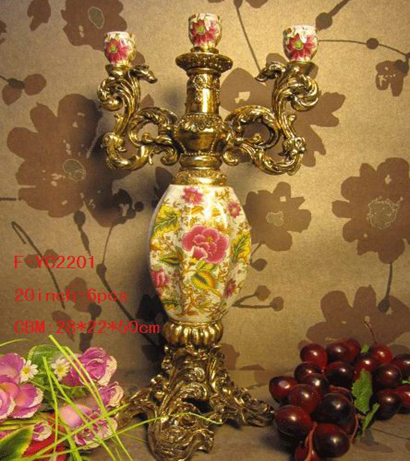 Classic Royal Ceramic Candlestick High-End Home Decoration Middle East Style Ornaments Candlestick