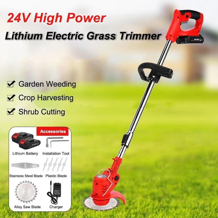 Factory Sale Price 24V Electric Grass Trimmer Cordless Lawn Mower Hedge 800W Garden Pruning Rechargeable Portable Trimming Tools