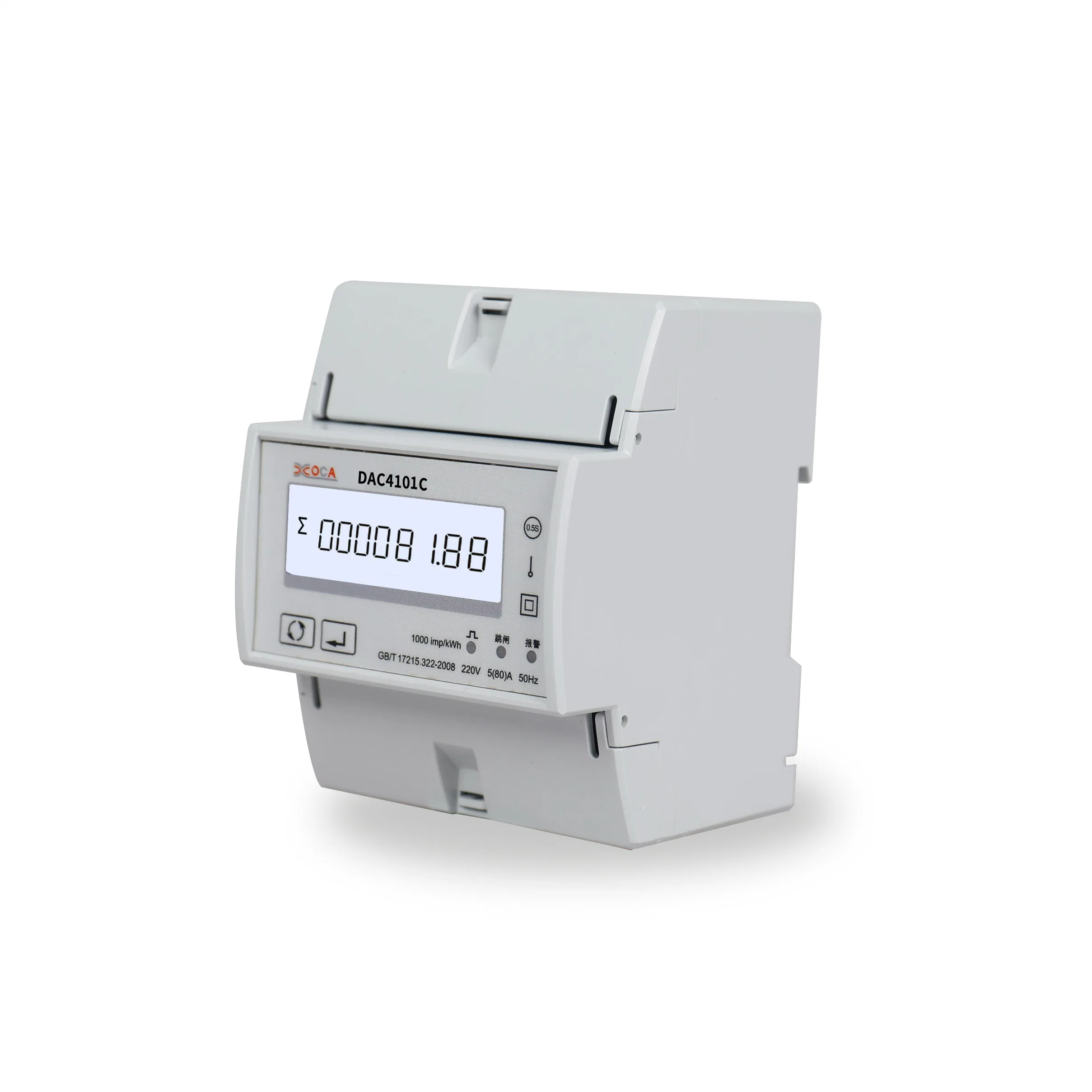 Dac2101 monophasé sur Rail DIN L'écran LCD Compteur d'énergie Multi-Tariff Modbus