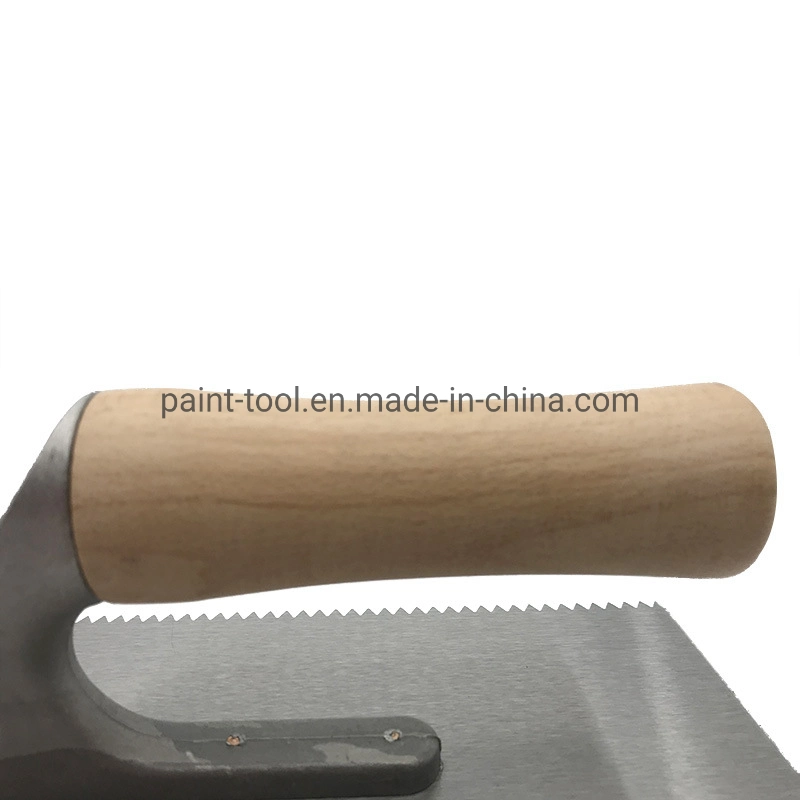 Wooden Handle Professional Plaster Trowel with Teeth Hardware Tool