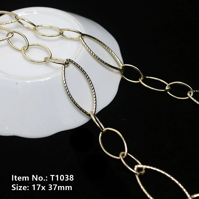 Wholesale Solid Brass High Quality Hardware Luxury Brand Designer Bag Chain Metal Shoulder Strap Copper Belt Durable No Rusty T1038