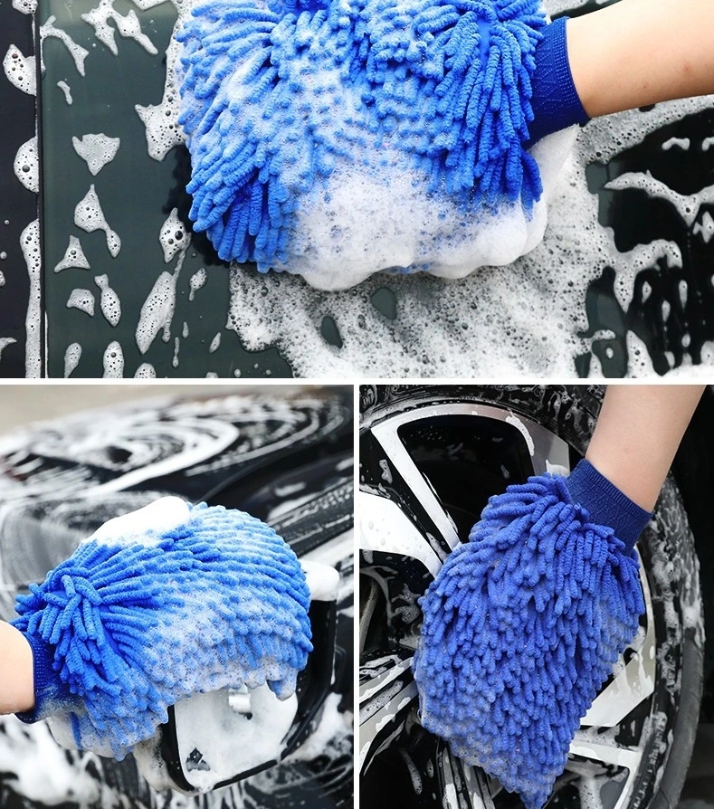 Doble cara Chenille limpia Guantes de lavado de coches suministros de limpieza lavado de coches Herramientas de la tienda