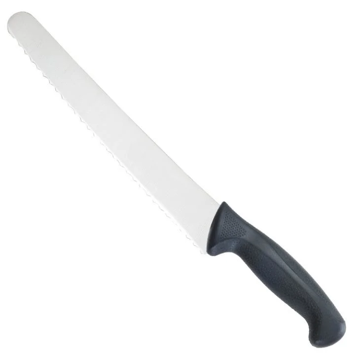 Premium Millennia Black Handle 10-Inch Wide Wavy Edge Bread Knife