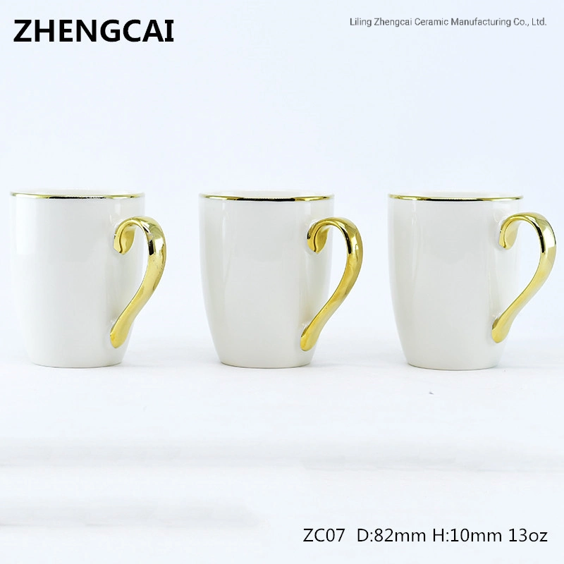 Coffee Mugs,Milk Mug, Mug Set,Ceramic Mug  with Gold Handle Used for Cafe, Restaurant, Hotel, Promotional Gift and Home, Factory Direct Sale,Can Be Customized.