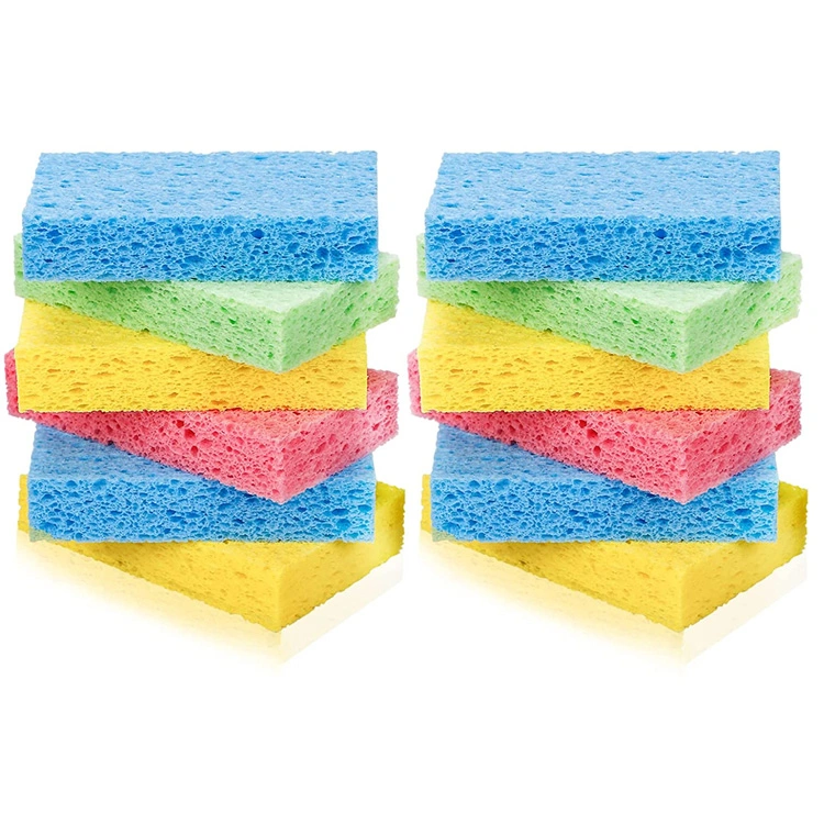 Water Absorption Swells Natural Cellulose Compressed Cartoon Floral Wipe Wood Pulp Sponge